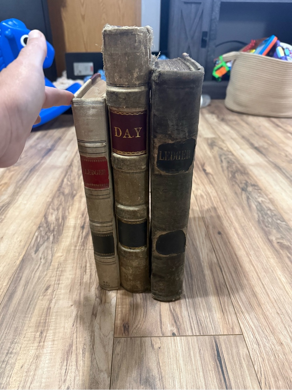 3 Antique Leather-Bound General Store Ledgers